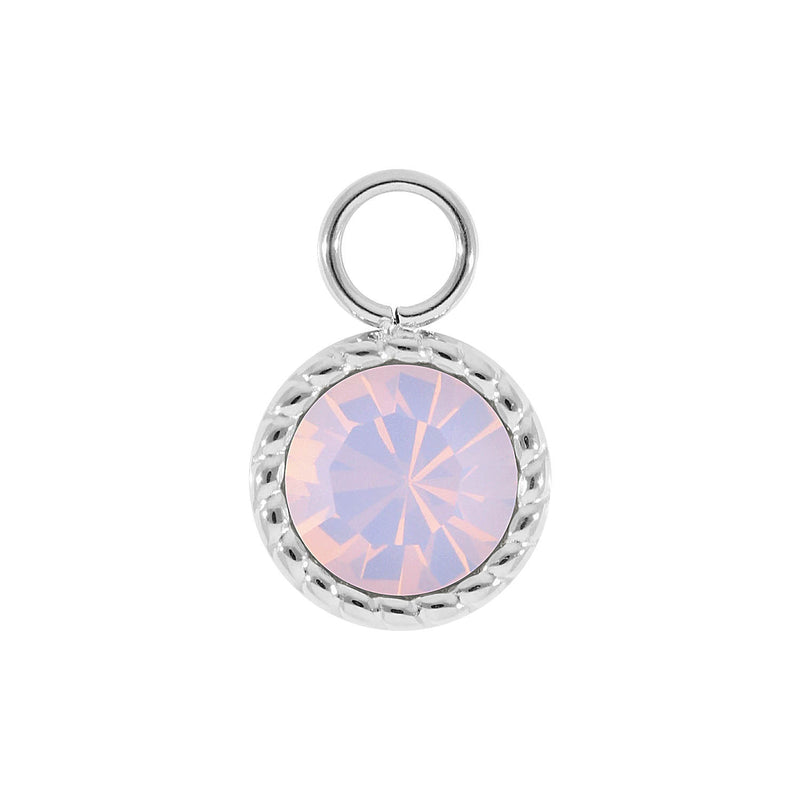 Bocconi Charm 0.43" - Silver rose opal