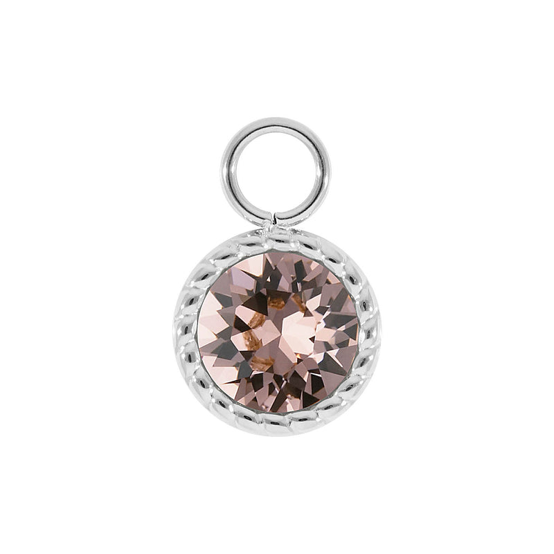 Bocconi Charm 0.43" - Silver vintage rose