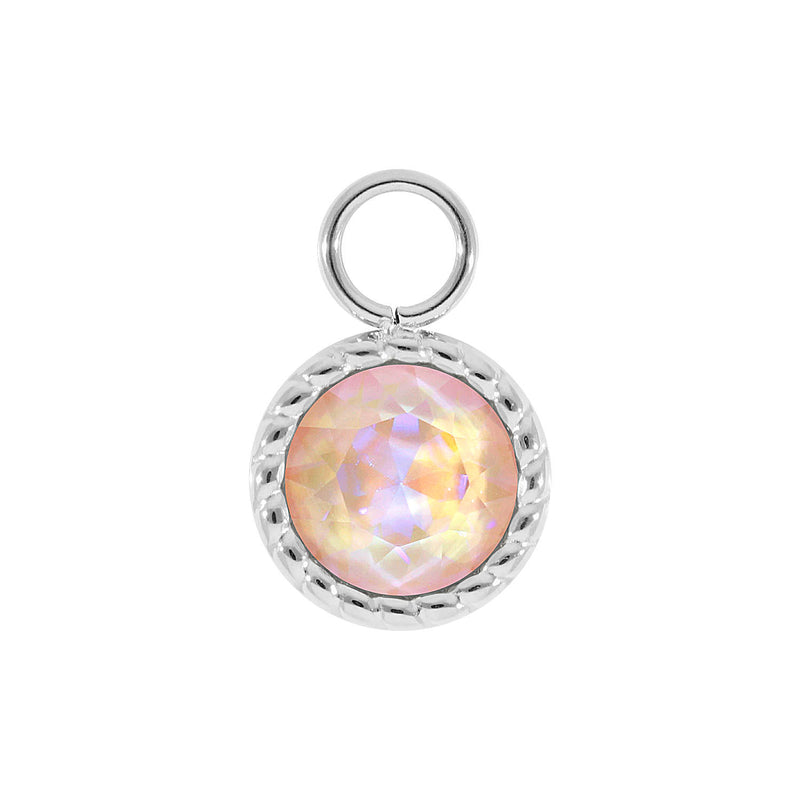 Bocconi Charm 0.43" - Silver dusty pink delite