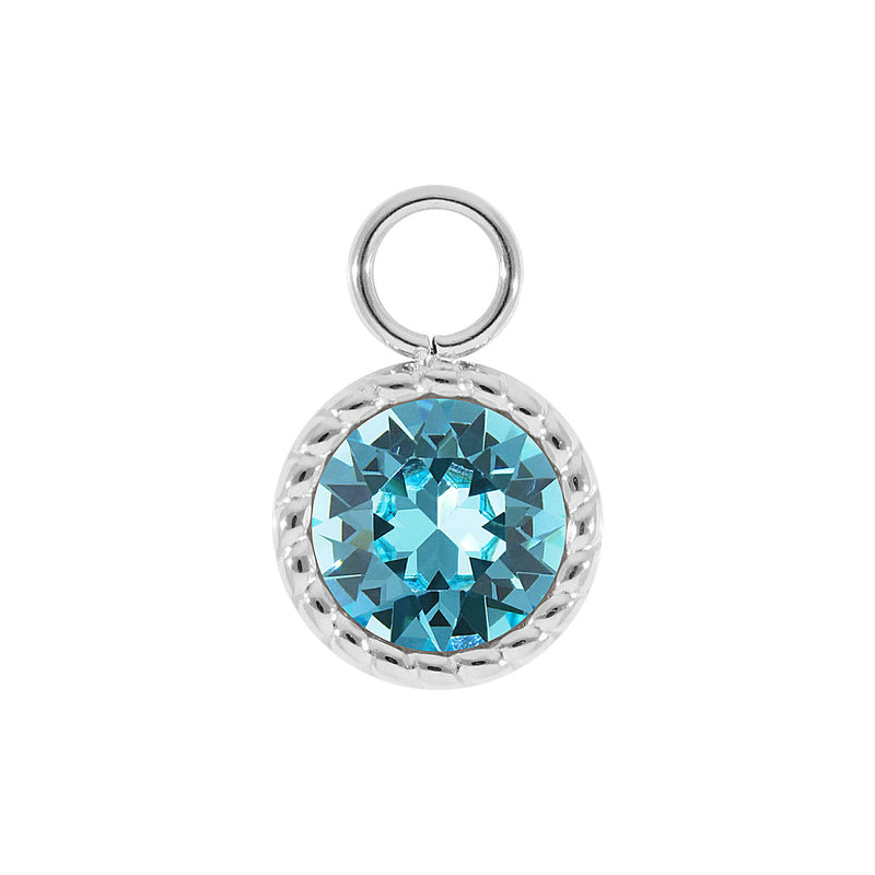 Bocconi Charm 0.43" - Silver Light Turquoise
