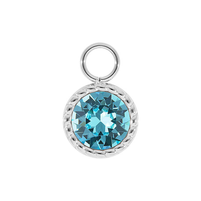 Bocconi Charm 0.43" - Silver Light Turquoise