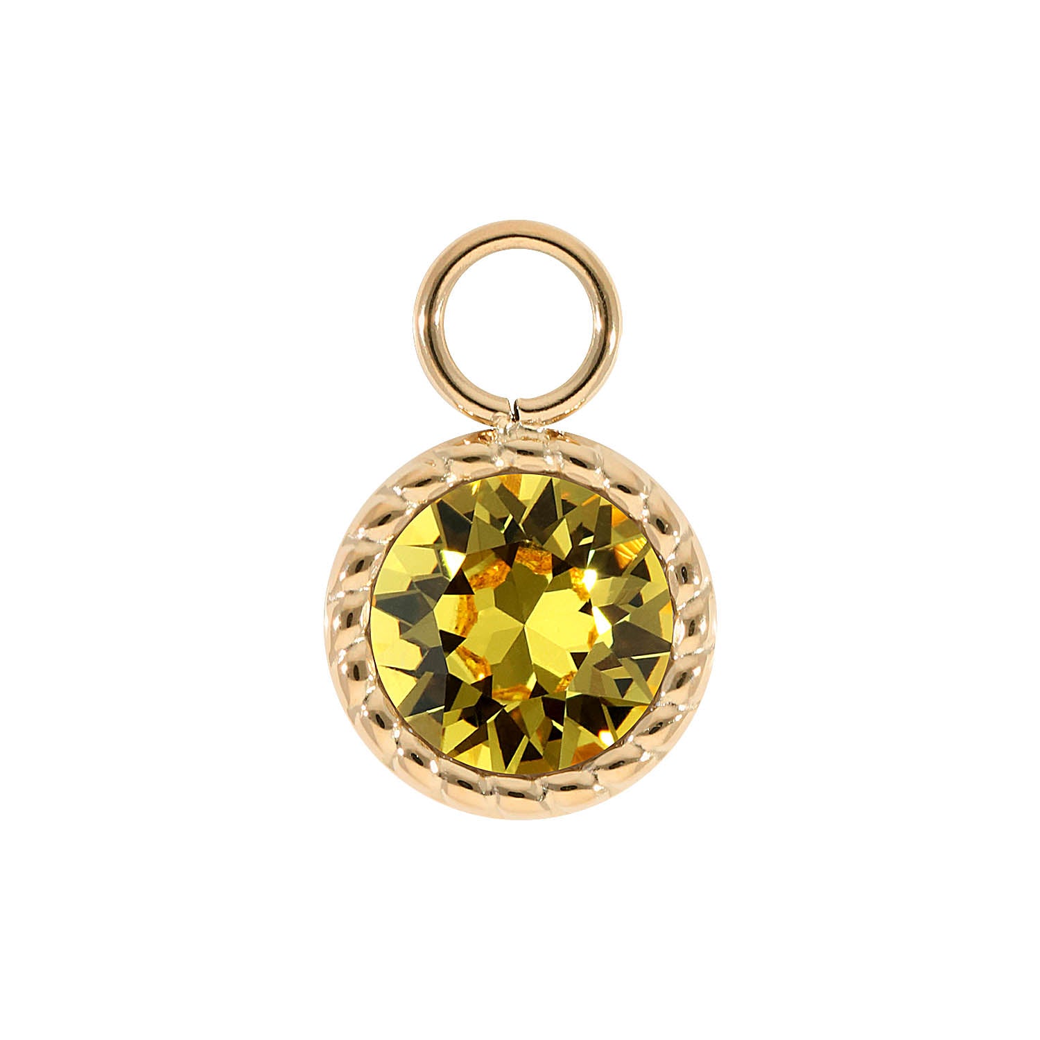 Bocconi Charm 0.43" - Gold light topaz