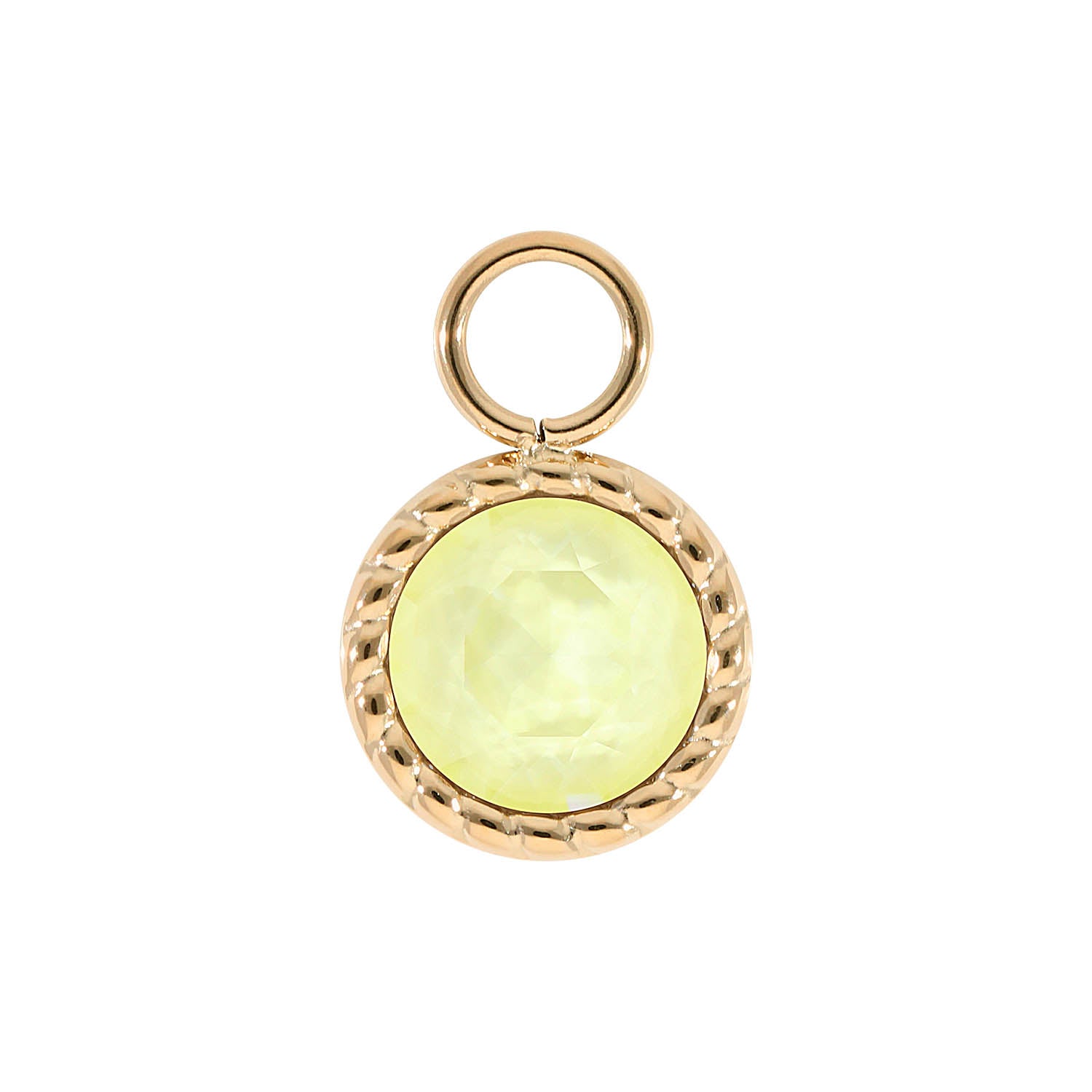 Bocconi Charm 0.43" - Gold crystal soft yellow ignite