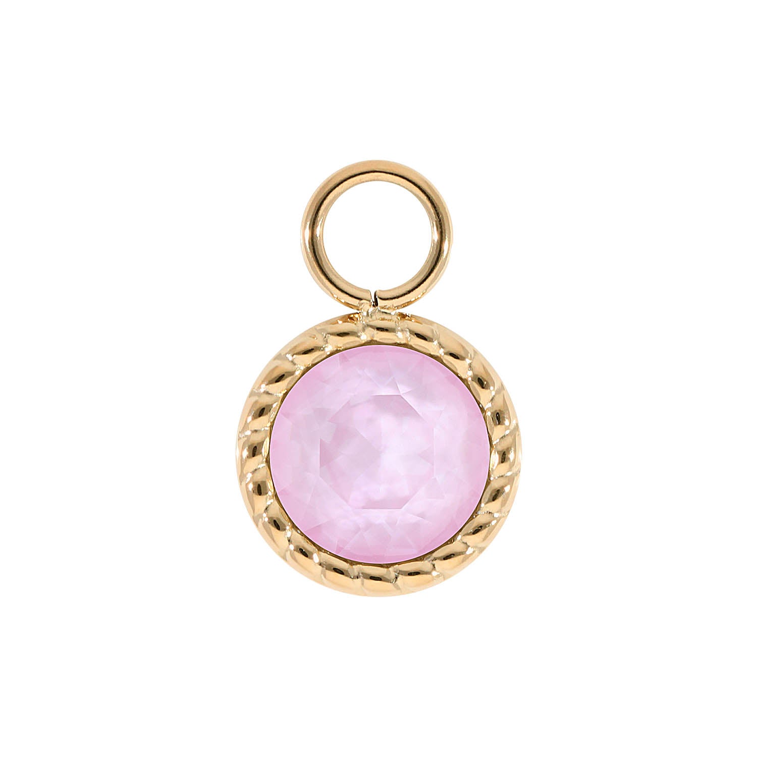 Bocconi Charm 0.43" - Gold crystal soft rose ignite