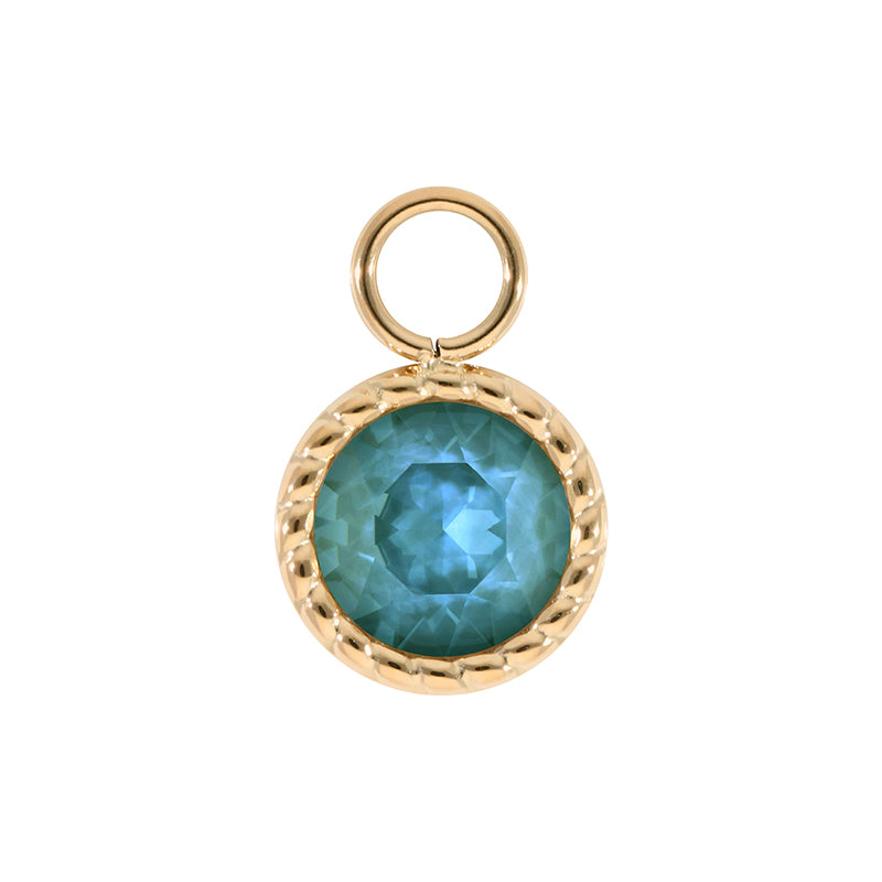 Bocconi Charm 0.43" - Gold Crystal Pine Green Ignite