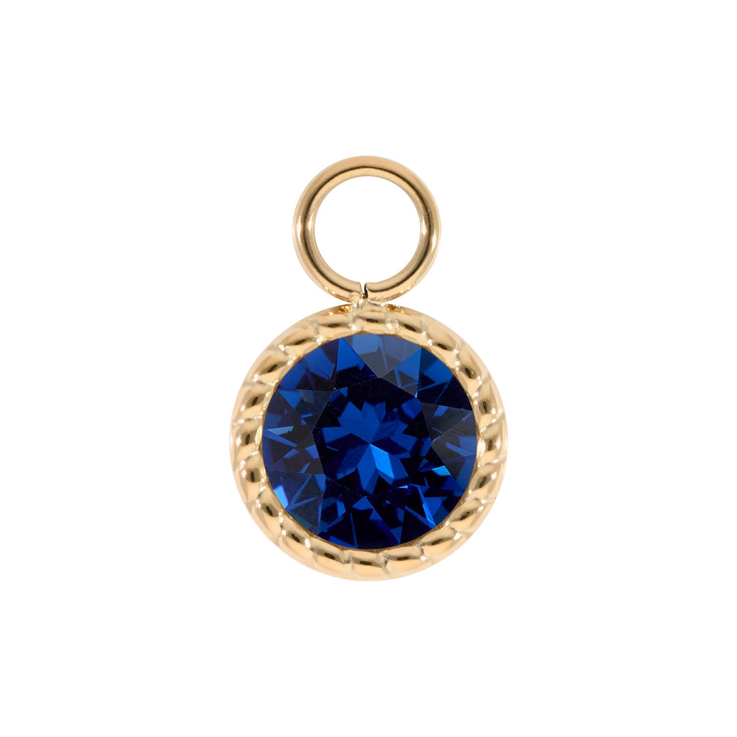 Bocconi Charm 0.43" - Gold ReCreated Dark Sapphire