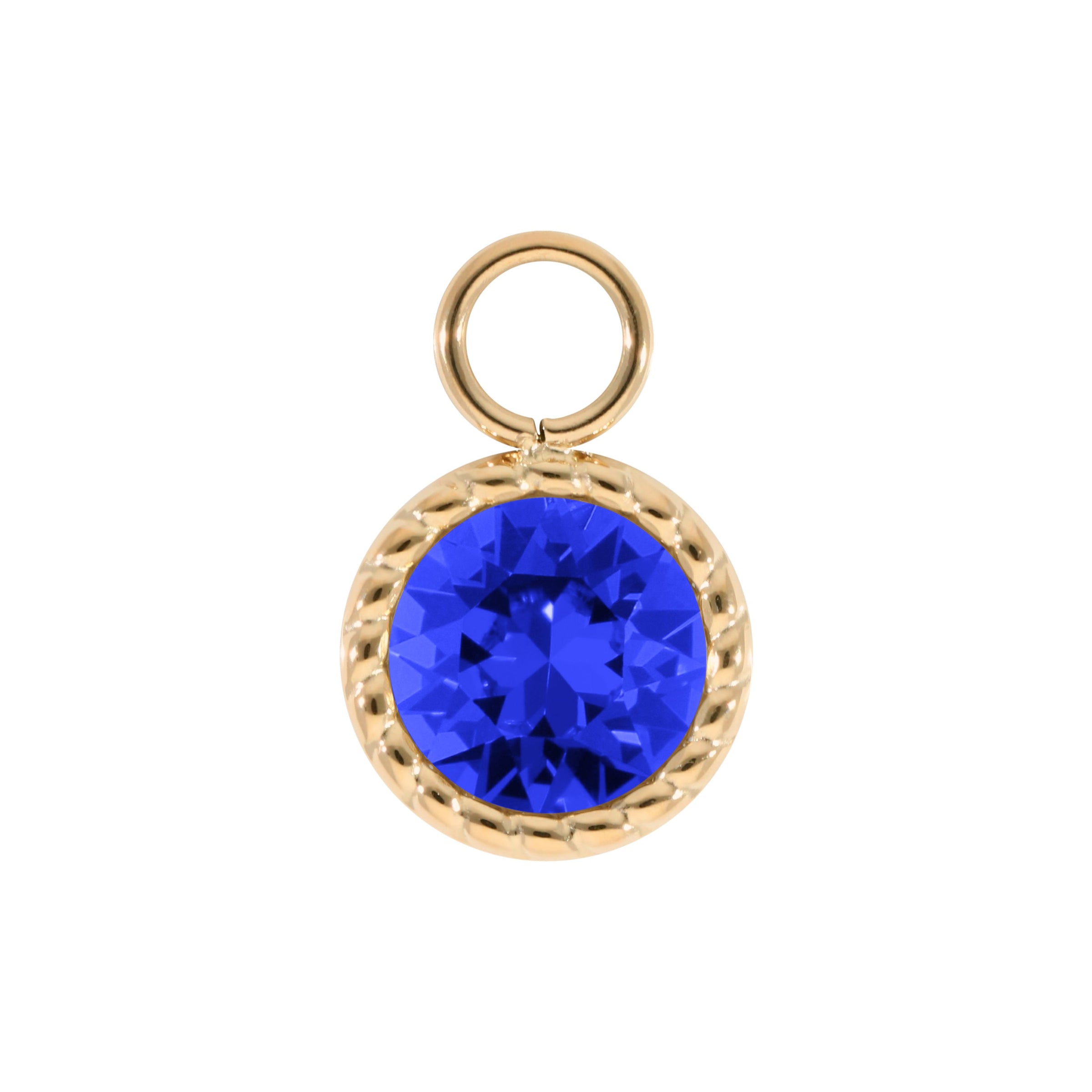 Bocconi Charm 0.43" - Gold ReCreated Dark Sapphire