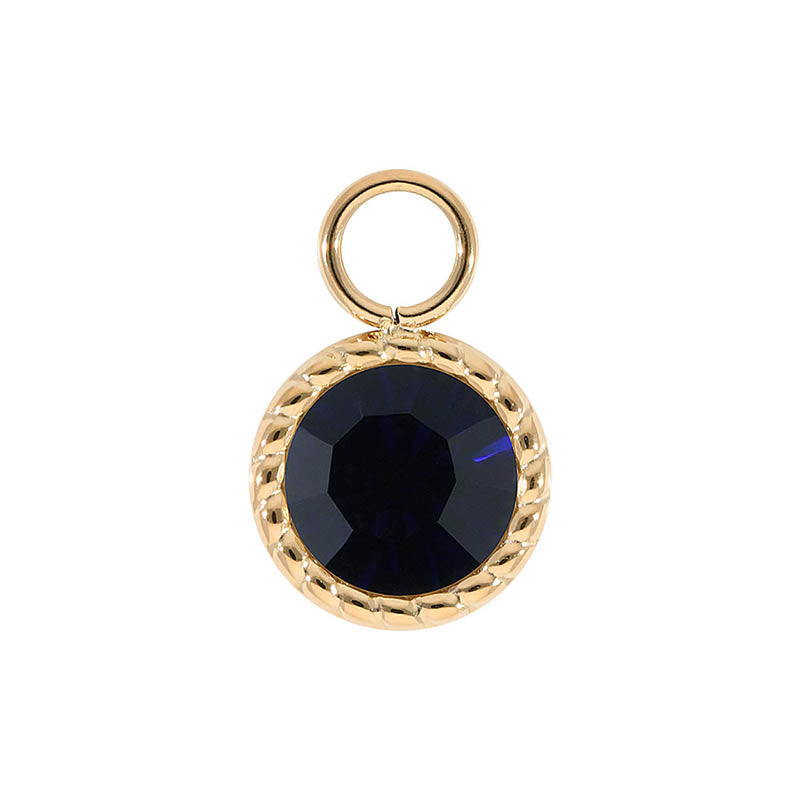 Bocconi Charm 0.43" - Gold Dark Indigo