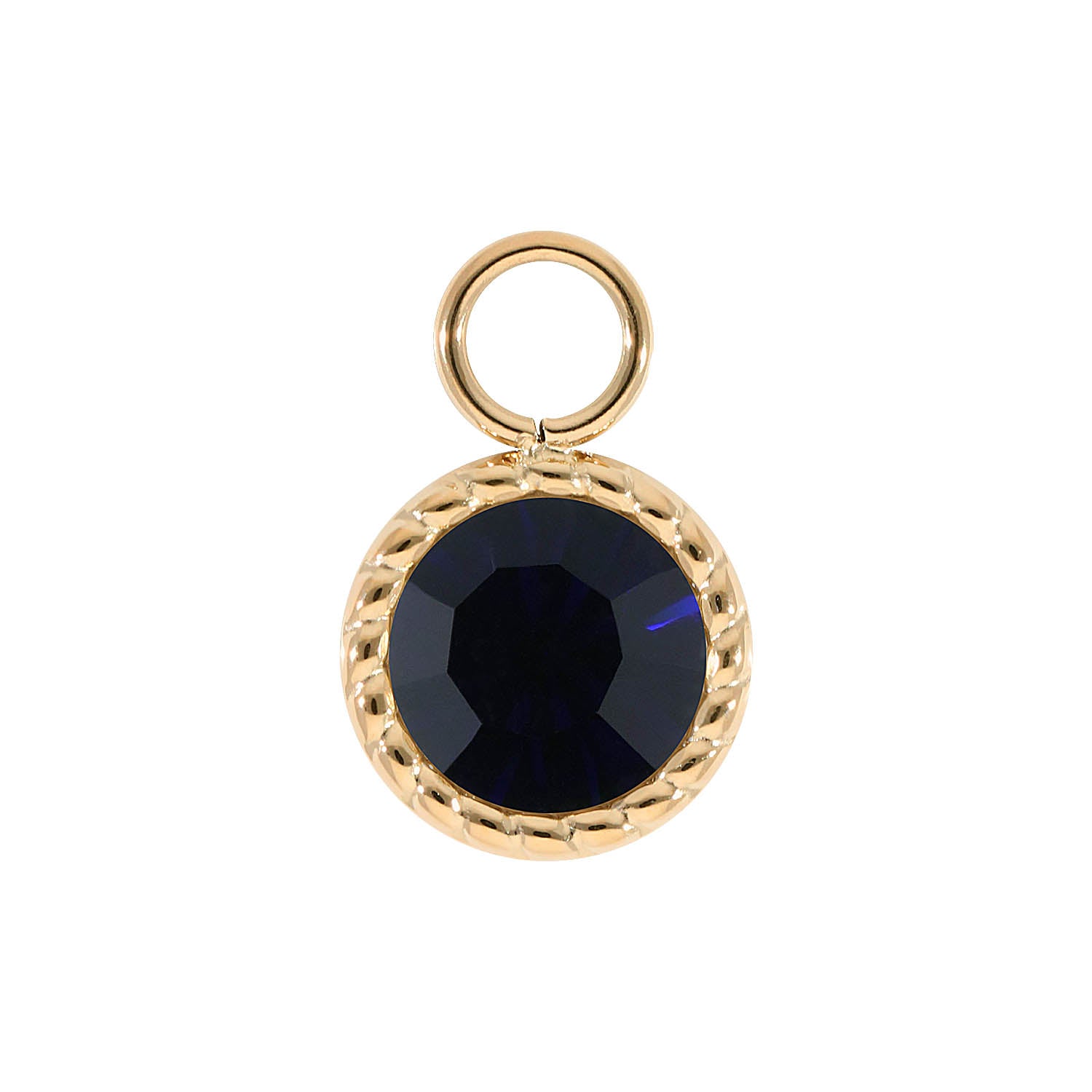 Bocconi Charm 0.43" - Gold Dark Indigo