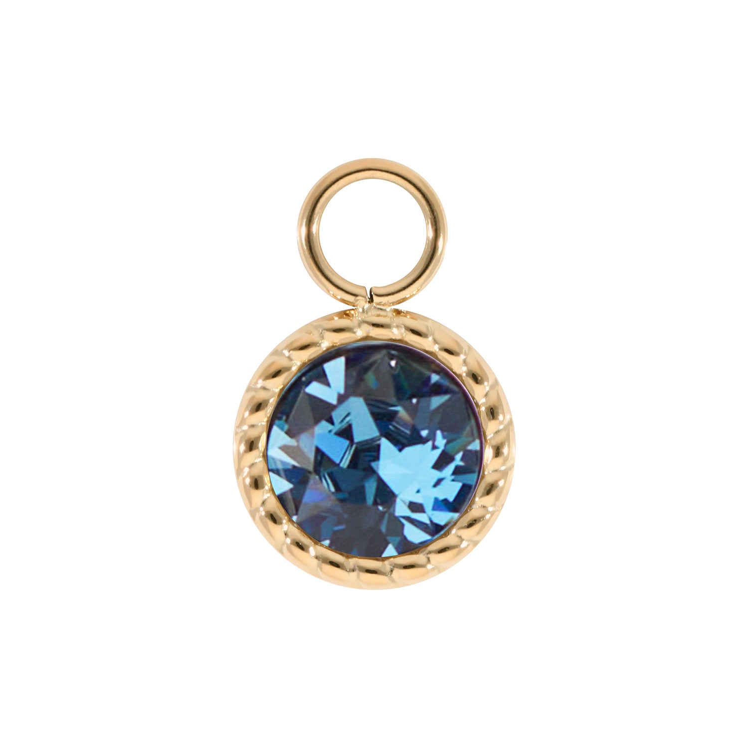 Bocconi Charm 0.43" - Gold Denim Blue