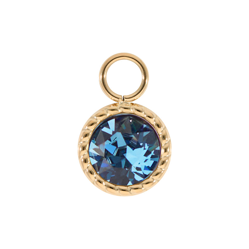 Bocconi Charm 0.43" - Gold Denim Blue