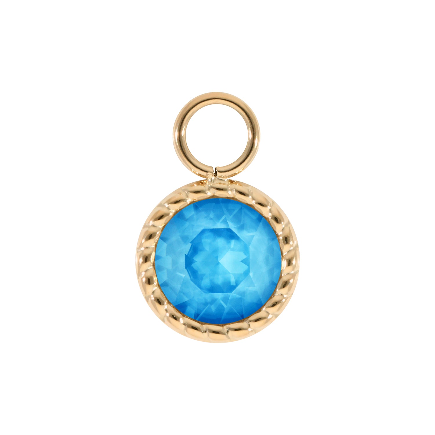 Bocconi Charm 0.43" - Gold Crystal Electric Blue Ignite