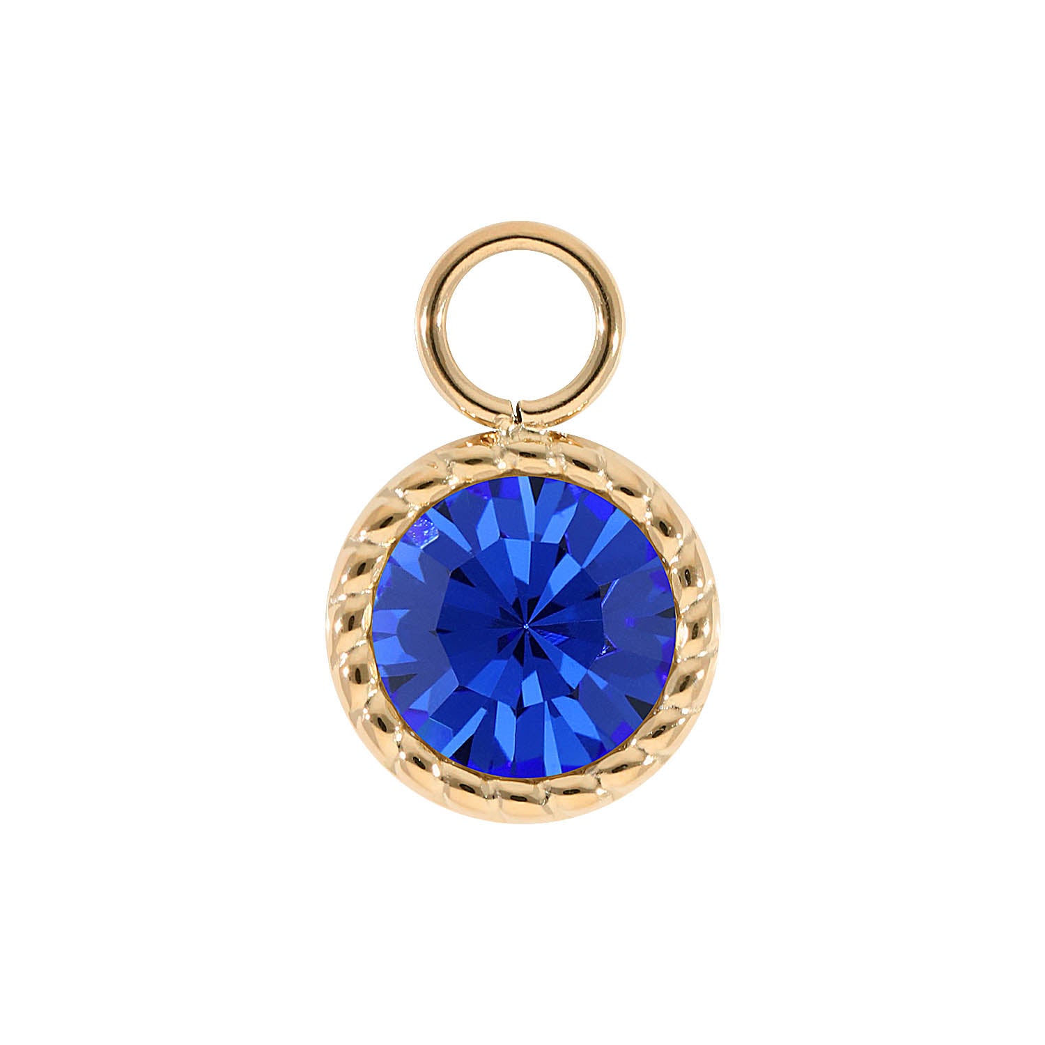 Bocconi Charm 0.43" - Gold sapphire