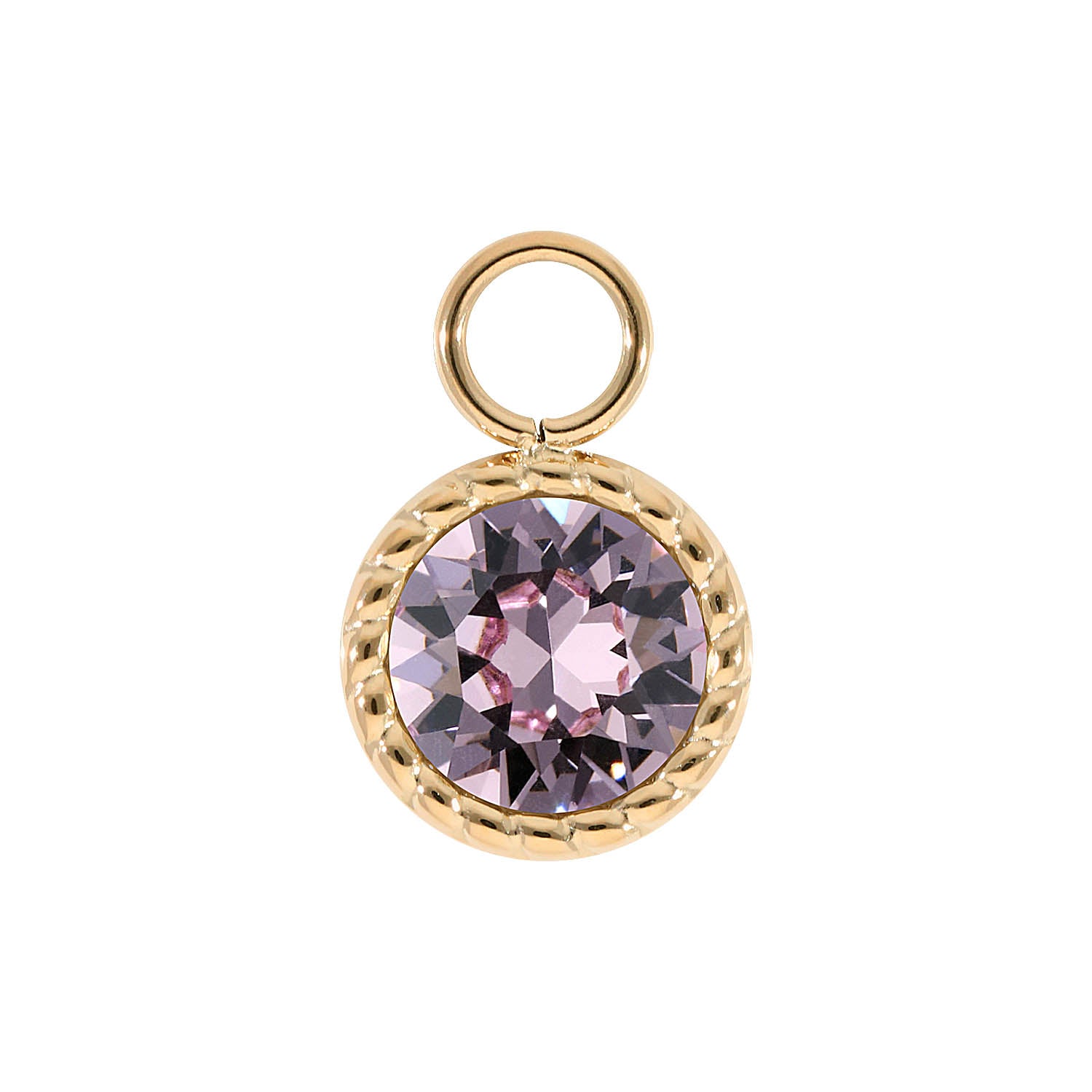 Bocconi Charm 0.43" - Gold light amethyst