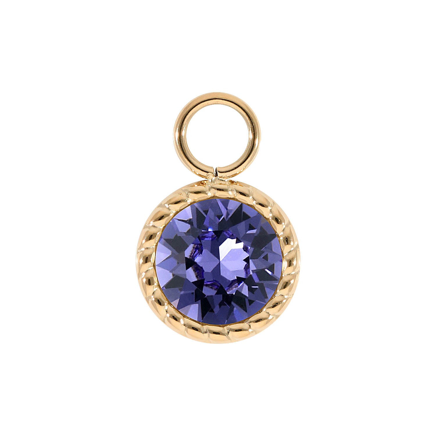 Bocconi Charm 0.43" - Gold tanzanite