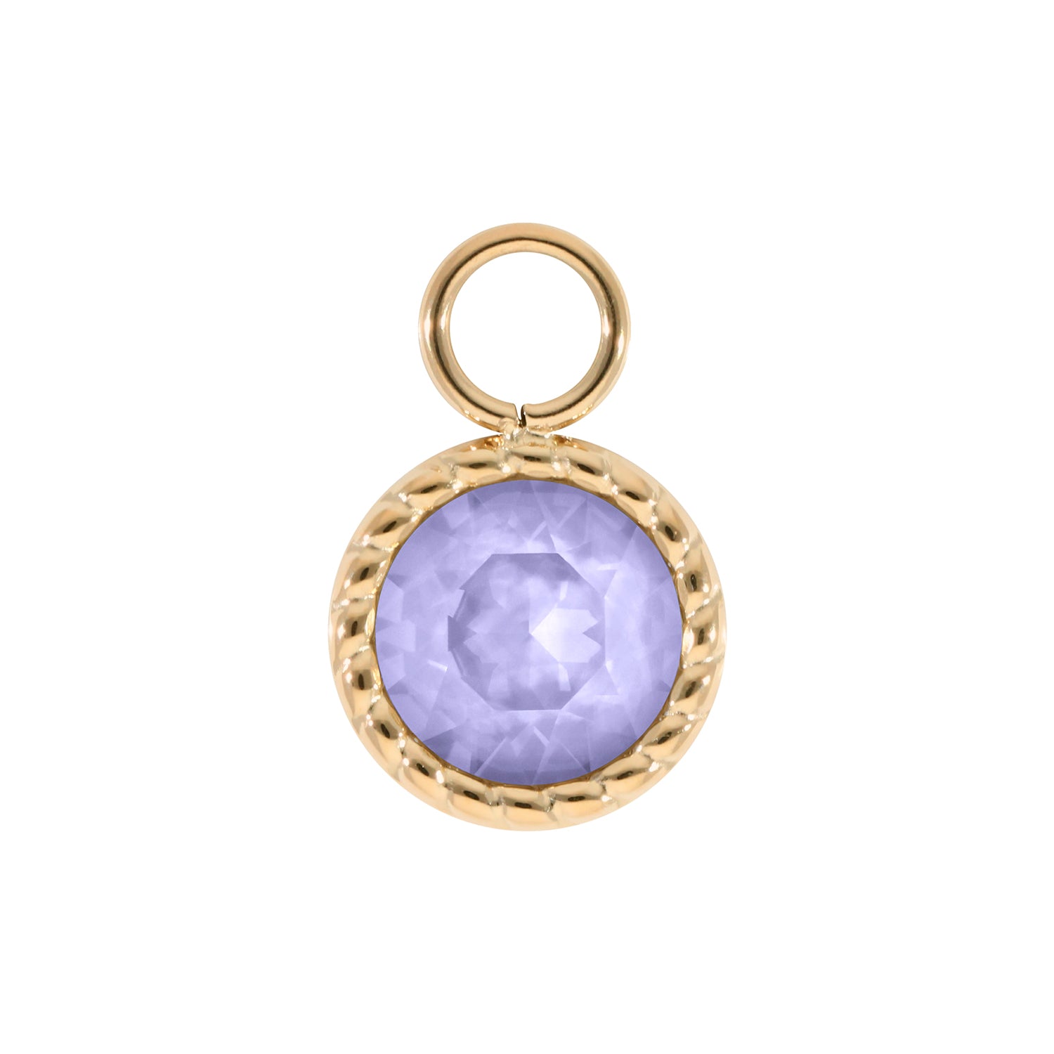 Bocconi Charm 0.43" - Gold Crystal Purple Ignite