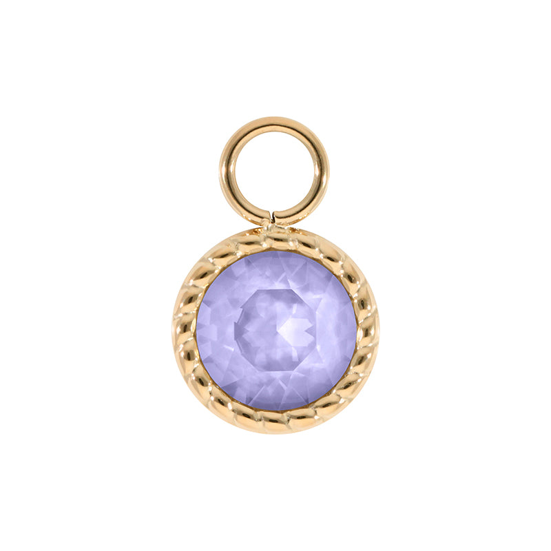 Bocconi Charm 0.43" - Gold Crystal Purple Ignite