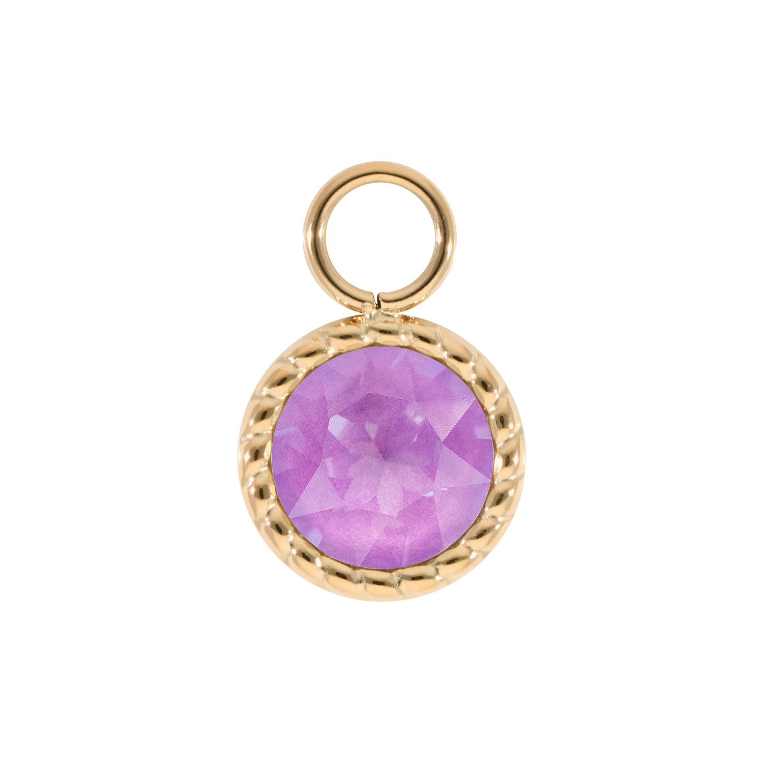 Bocconi Charm 0.43" - Gold Crystal Electric Violet Ignite