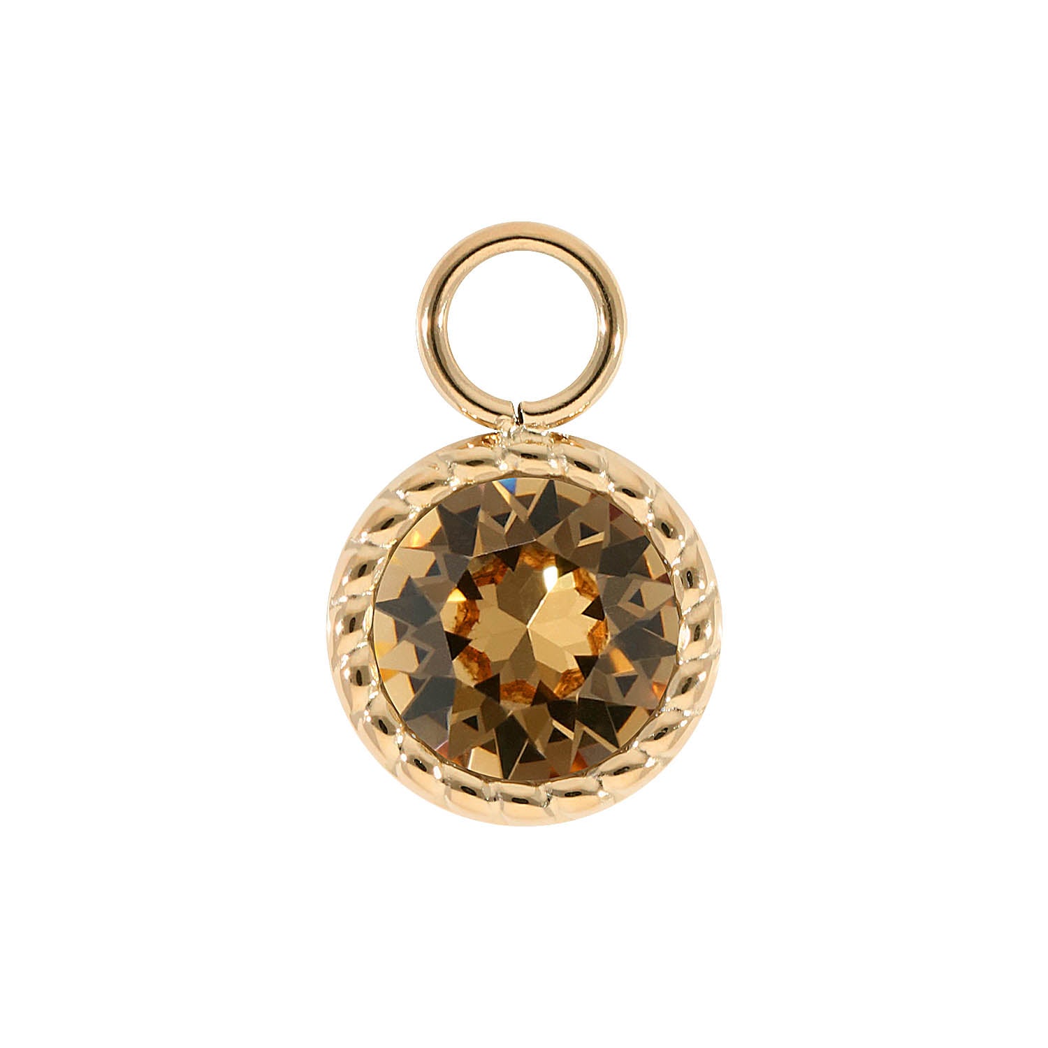 Bocconi Charm 0.43" - Gold light colorado topaz