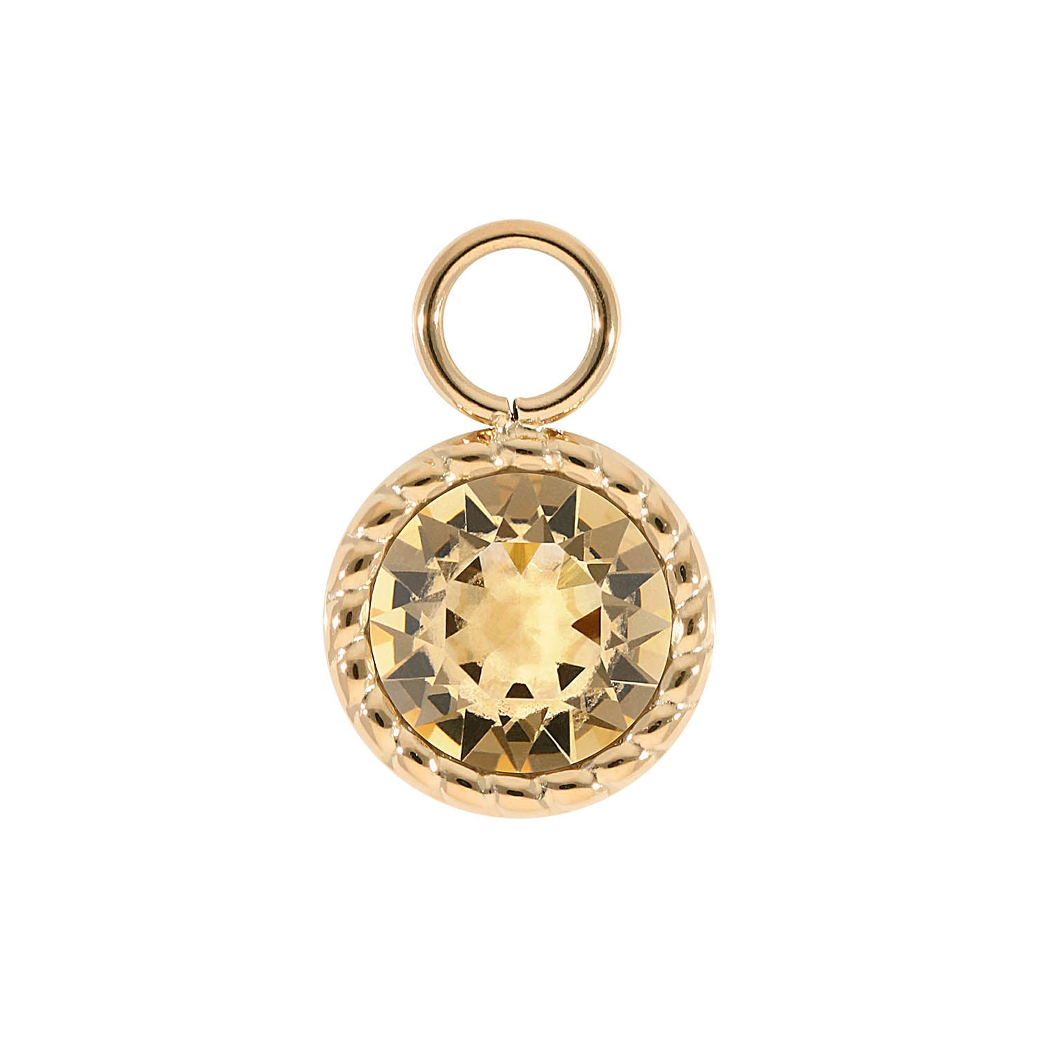 Bocconi Charm 0.43" - Gold light colorado topaz ignite