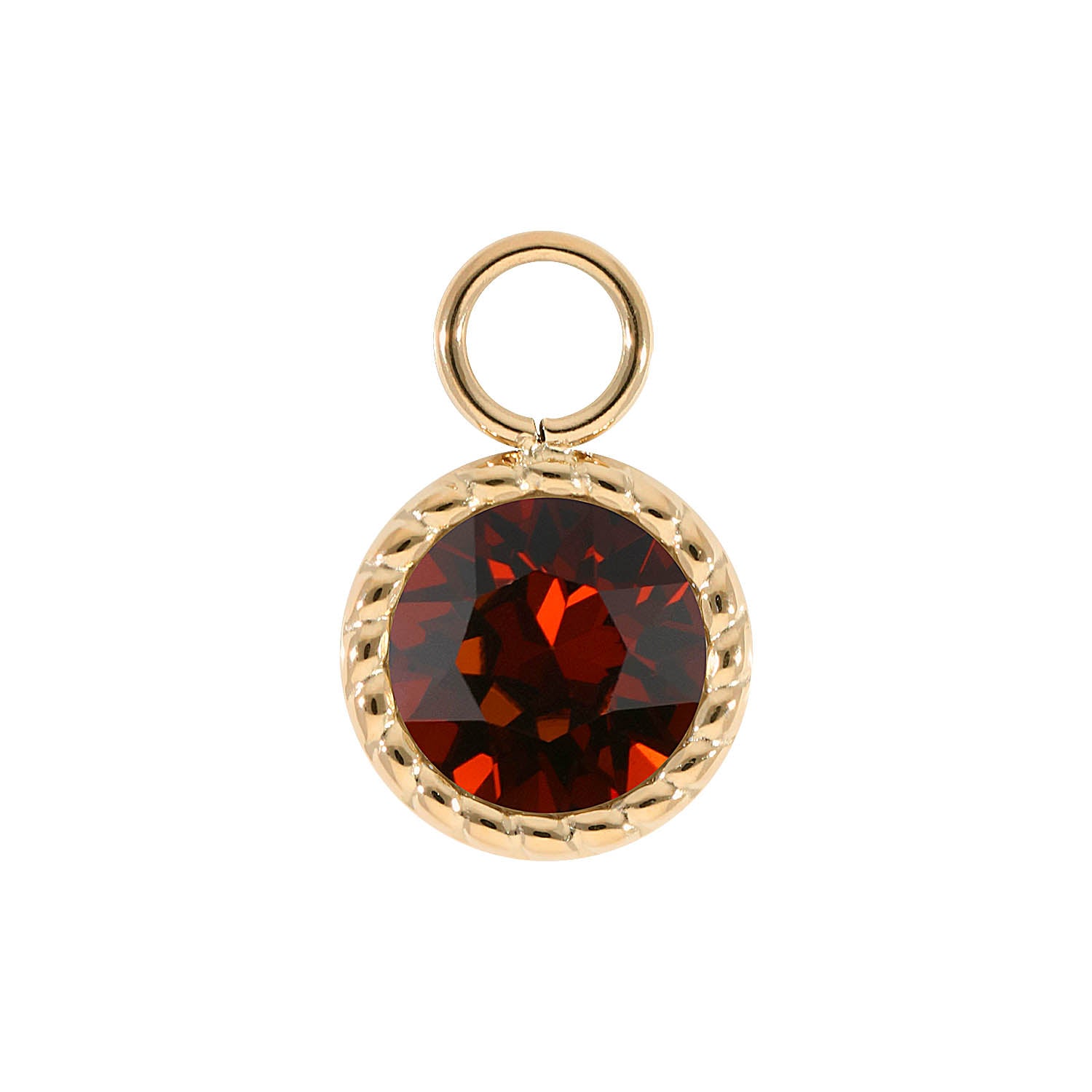 Bocconi Charm 0.43" - Gold smoked amber