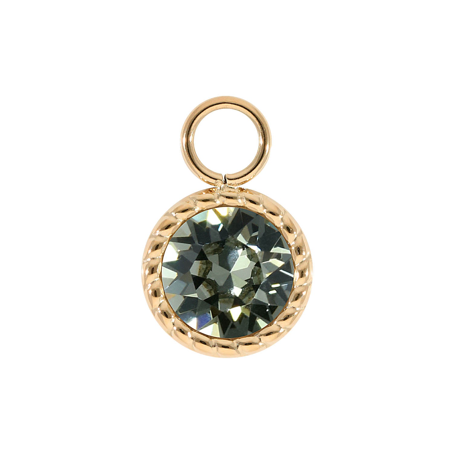 Bocconi Charm 0.43" - Gold black diamond