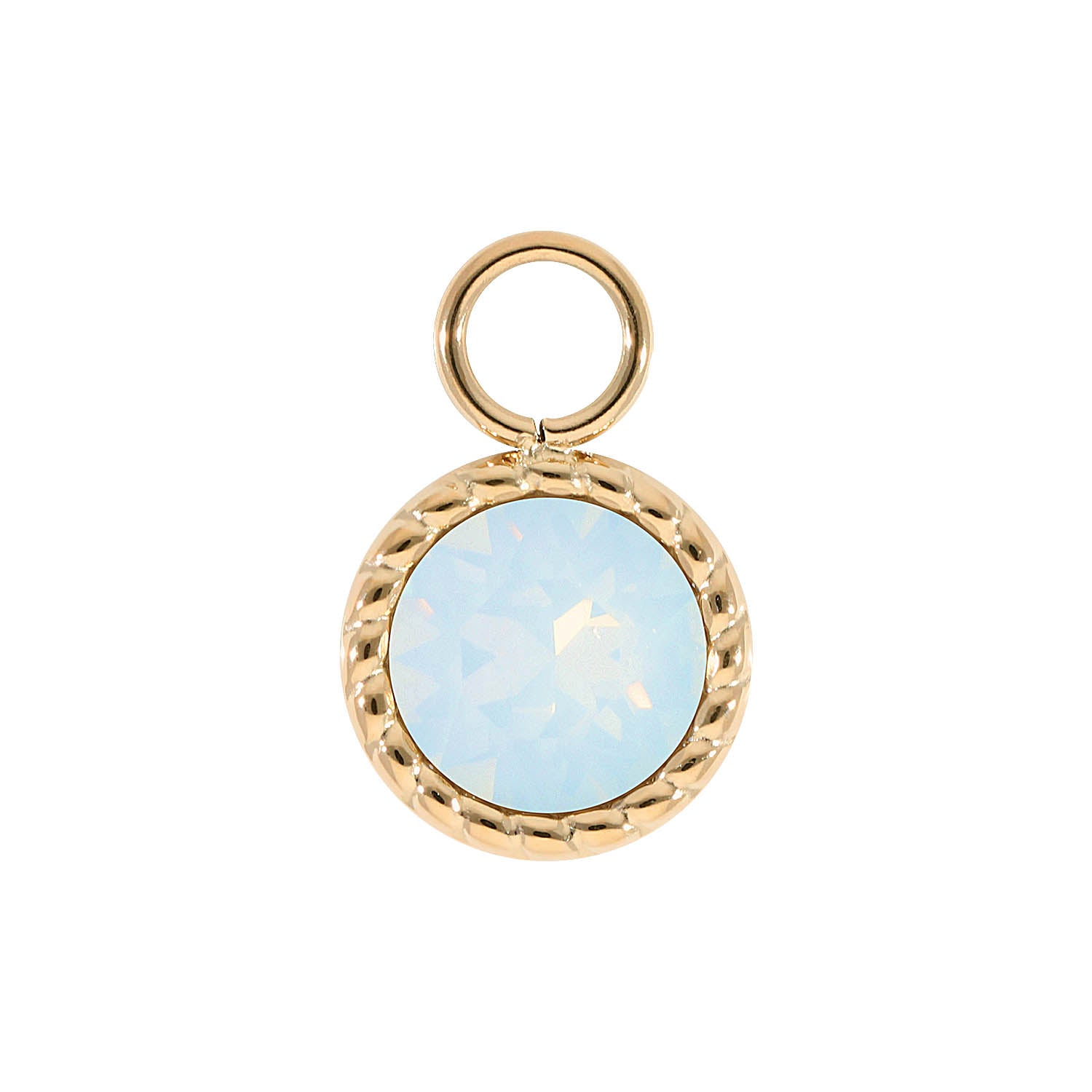 Bocconi Charm 0.43" - Gold white opal