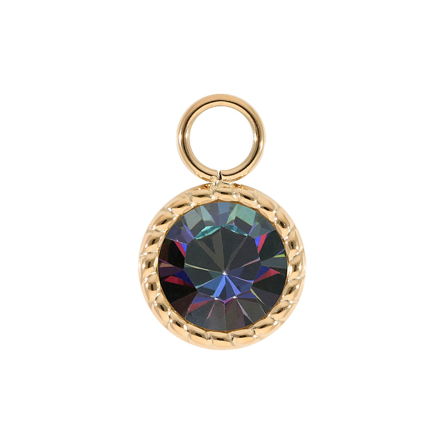 Bocconi Charm 0.43" - Gold Crystal Vitrail Medium