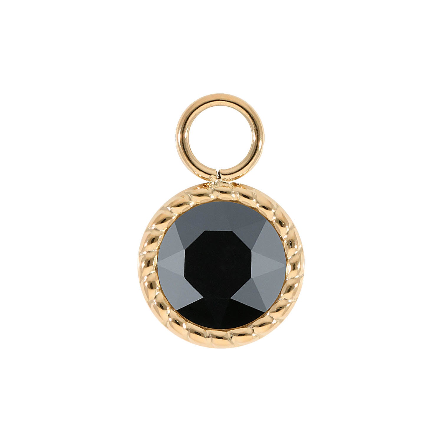Bocconi Charm 0.43" - Gold jet hematite