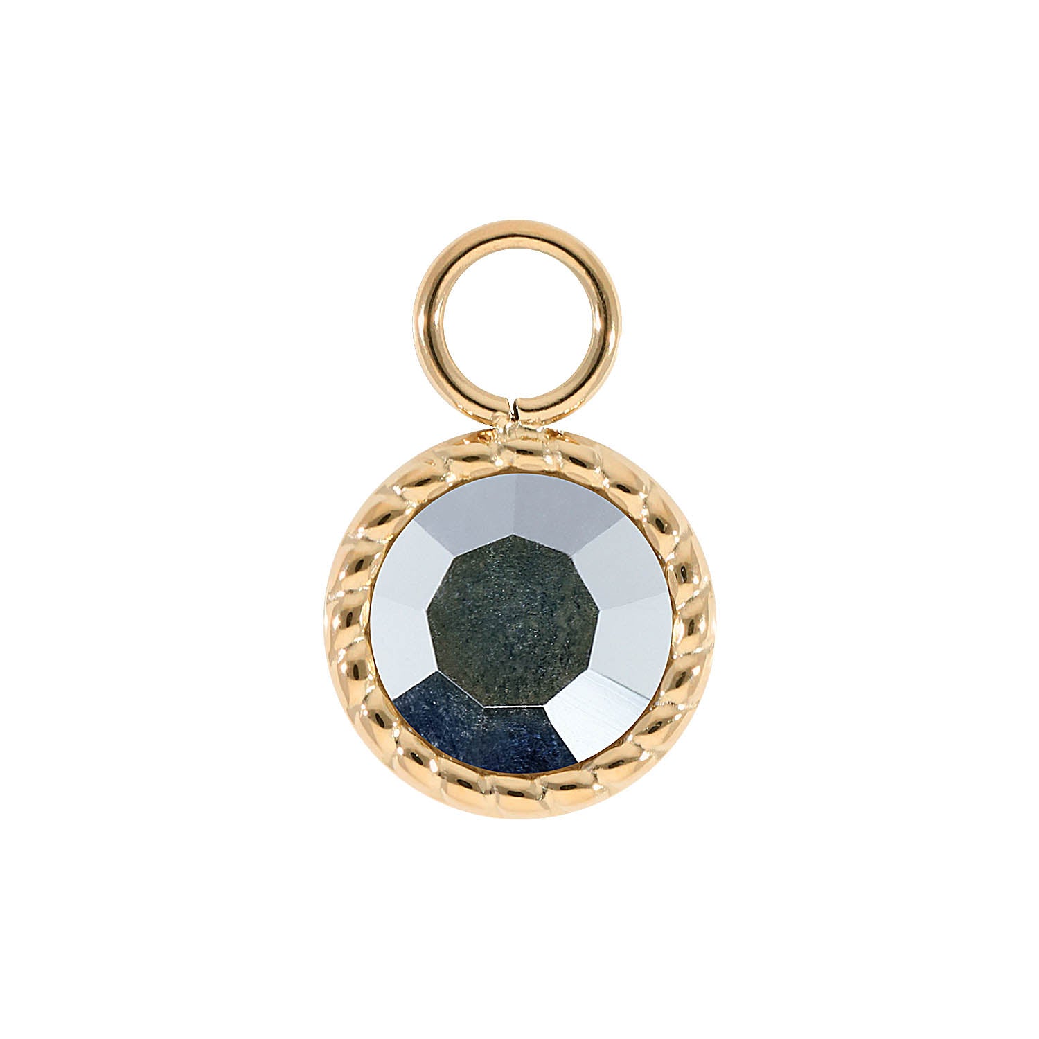 Bocconi Charm 0.43" - Gold crystal labrador