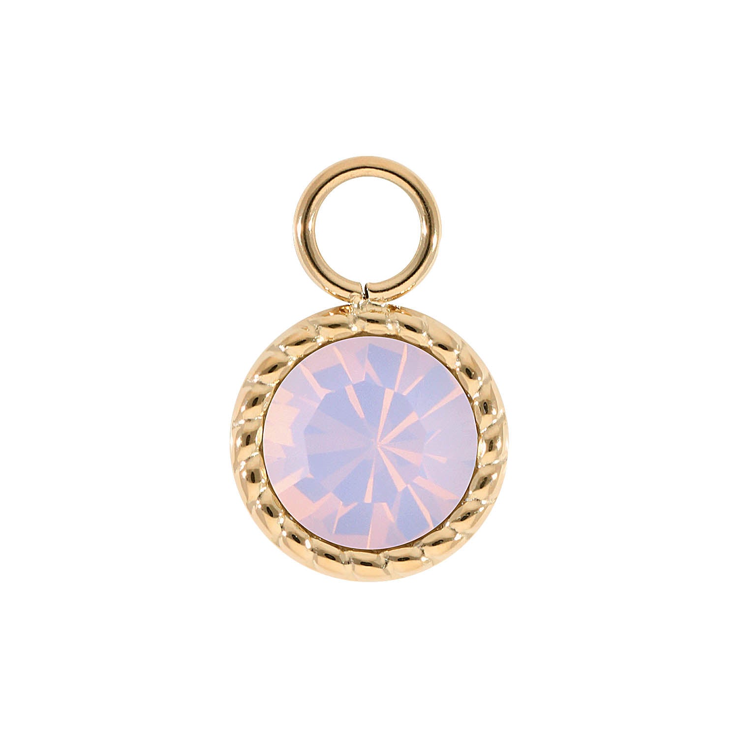 Bocconi Charm 0.43" - Gold rose opal