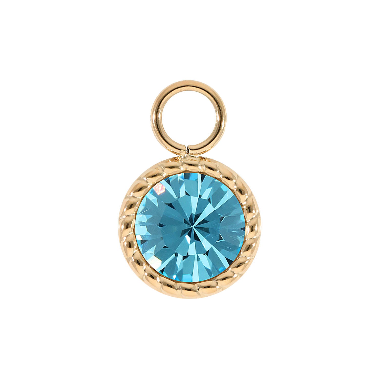 Bocconi Charm 0.43" - Gold aquamarine
