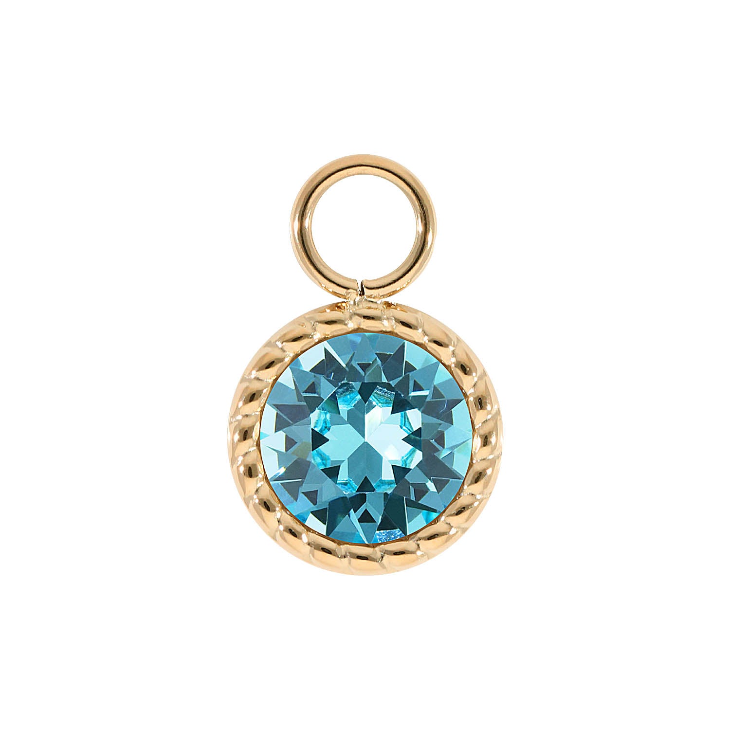 Bocconi Charm 0.43" - Gold Light Turquoise