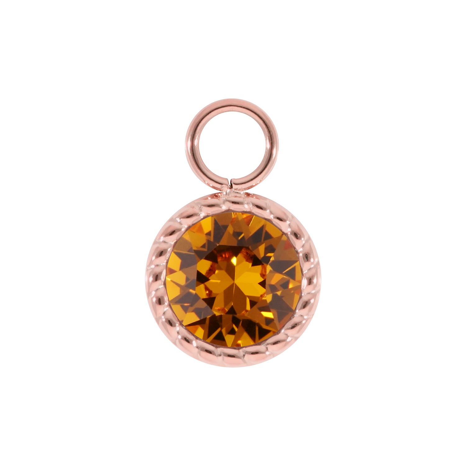 Bocconi Charm 0.43" - Rose Gold Topaz
