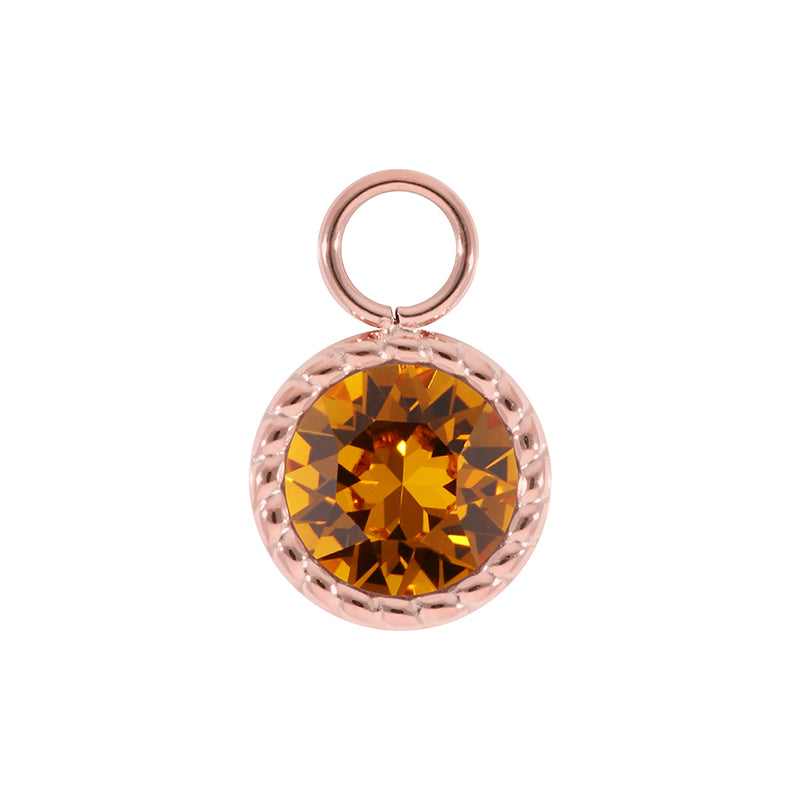 Bocconi Charm 0.43" - Rose Gold Topaz