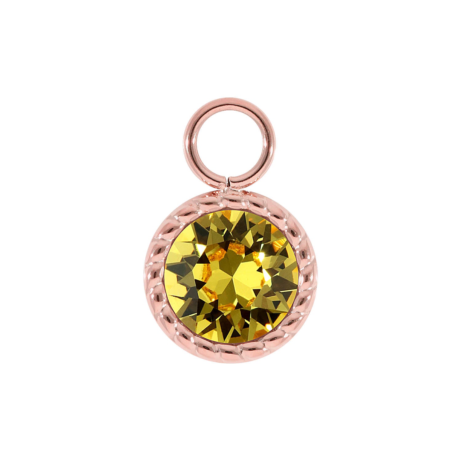 Bocconi Charm 0.43" - Rose Gold light topaz