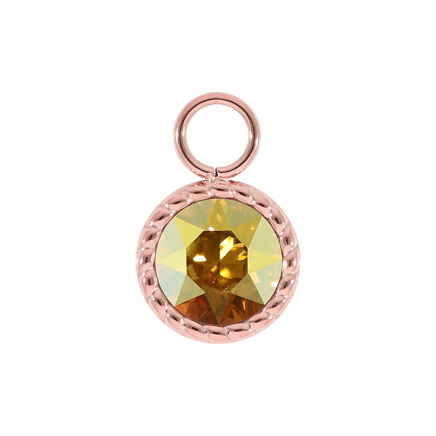 Bocconi Charm 0.43" - Rose Gold metallic sunshine
