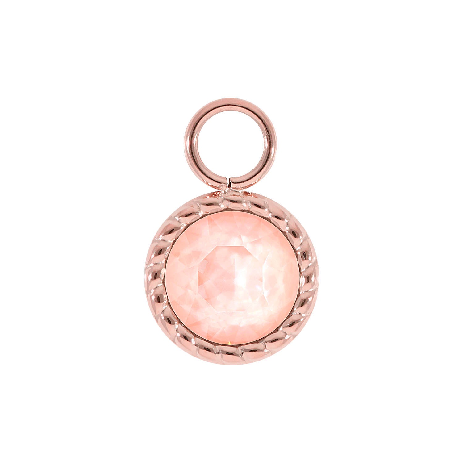 Bocconi Charm 0.43" - Rose Gold Crystal Flamingo Ignite