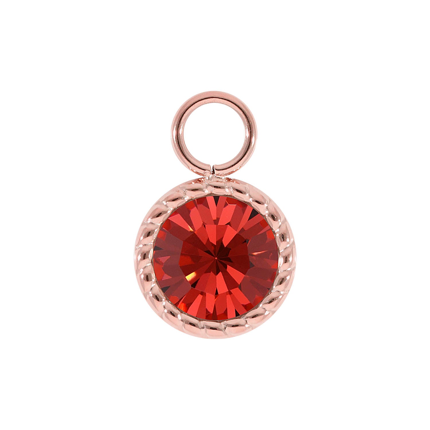 Bocconi Charm 0.43" - Rose Gold padparadscha