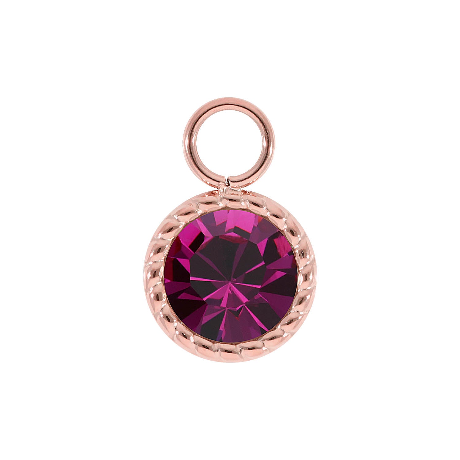 Bocconi Charm 0.43" - Rose Gold fuchsia