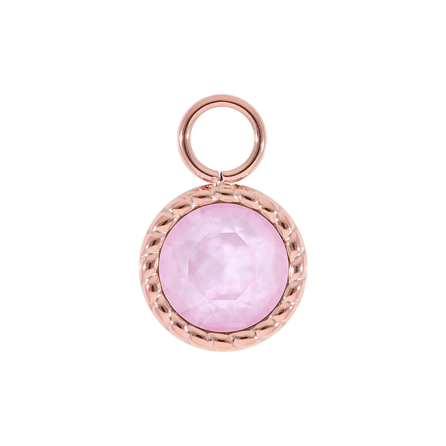 Bocconi Charm 0.43" - Rose Gold crystal soft rose ignite