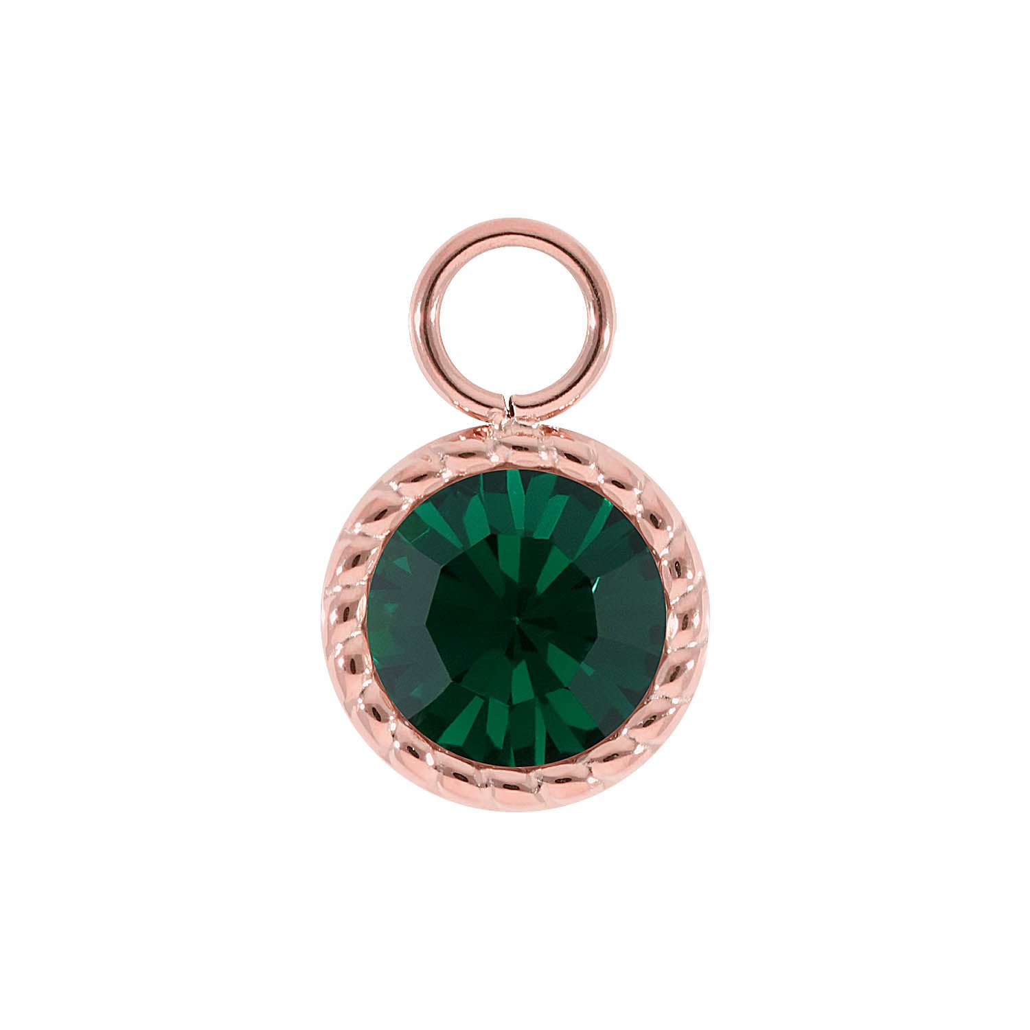 Bocconi Charm 0.43" - Rose Gold emerald