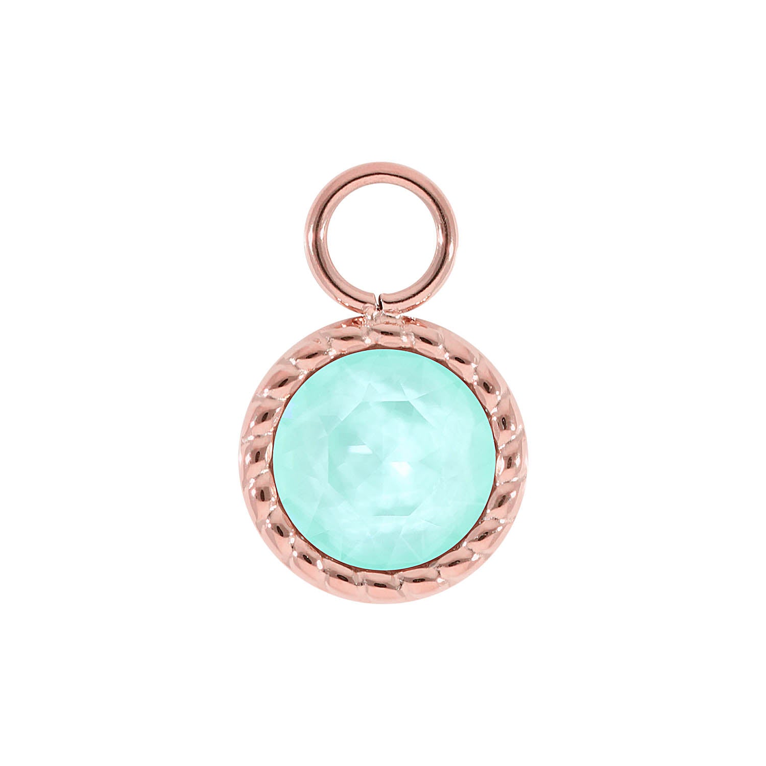 Bocconi Charm 0.43" - Rose Gold crystal soft mint ignite