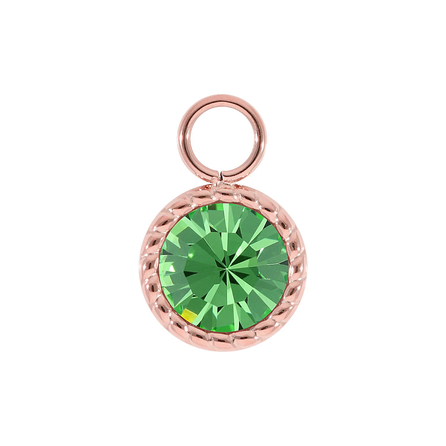 Bocconi Charm 0.43" - Rose Gold peridot