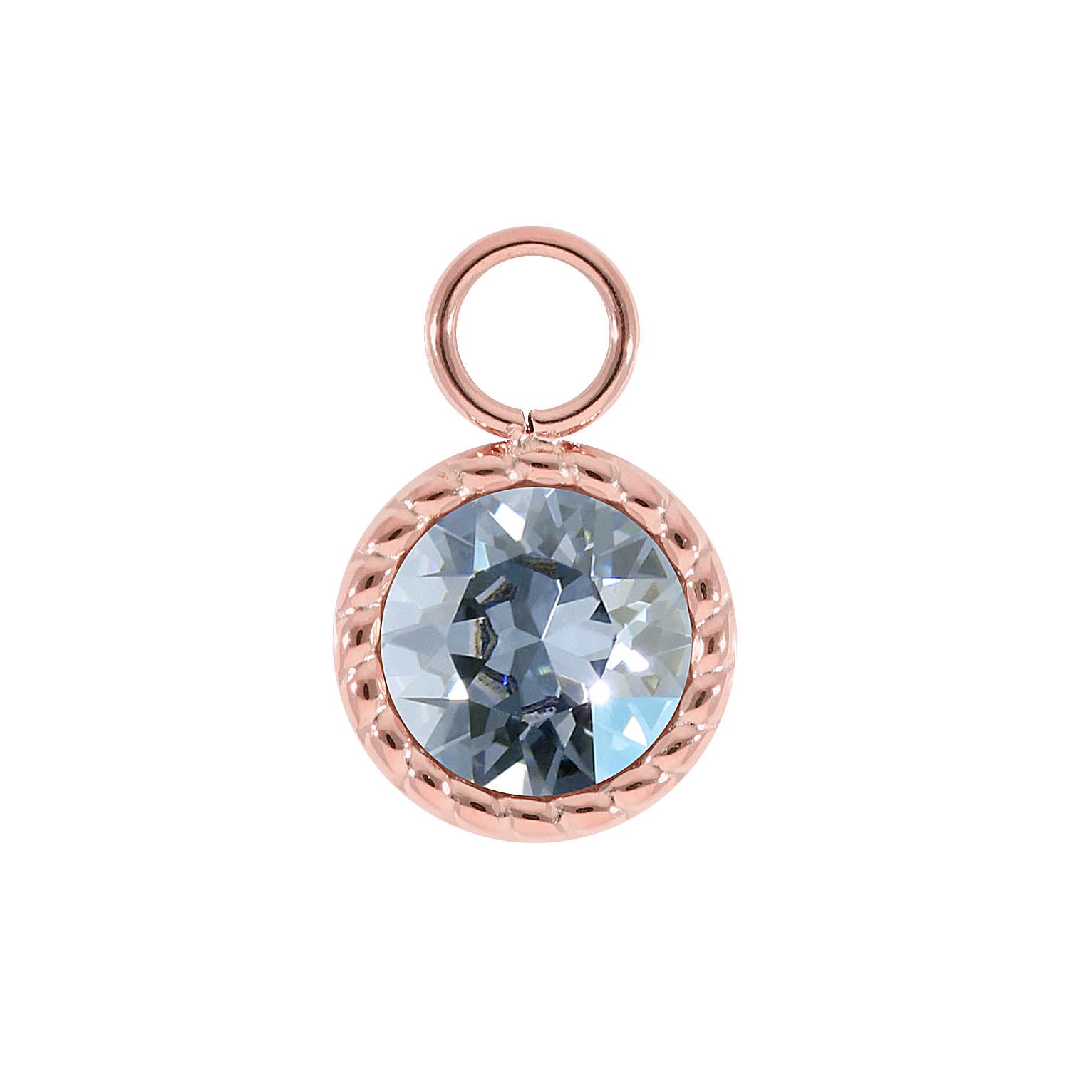 Bocconi Charm 0.43" - Rose Gold blue shade