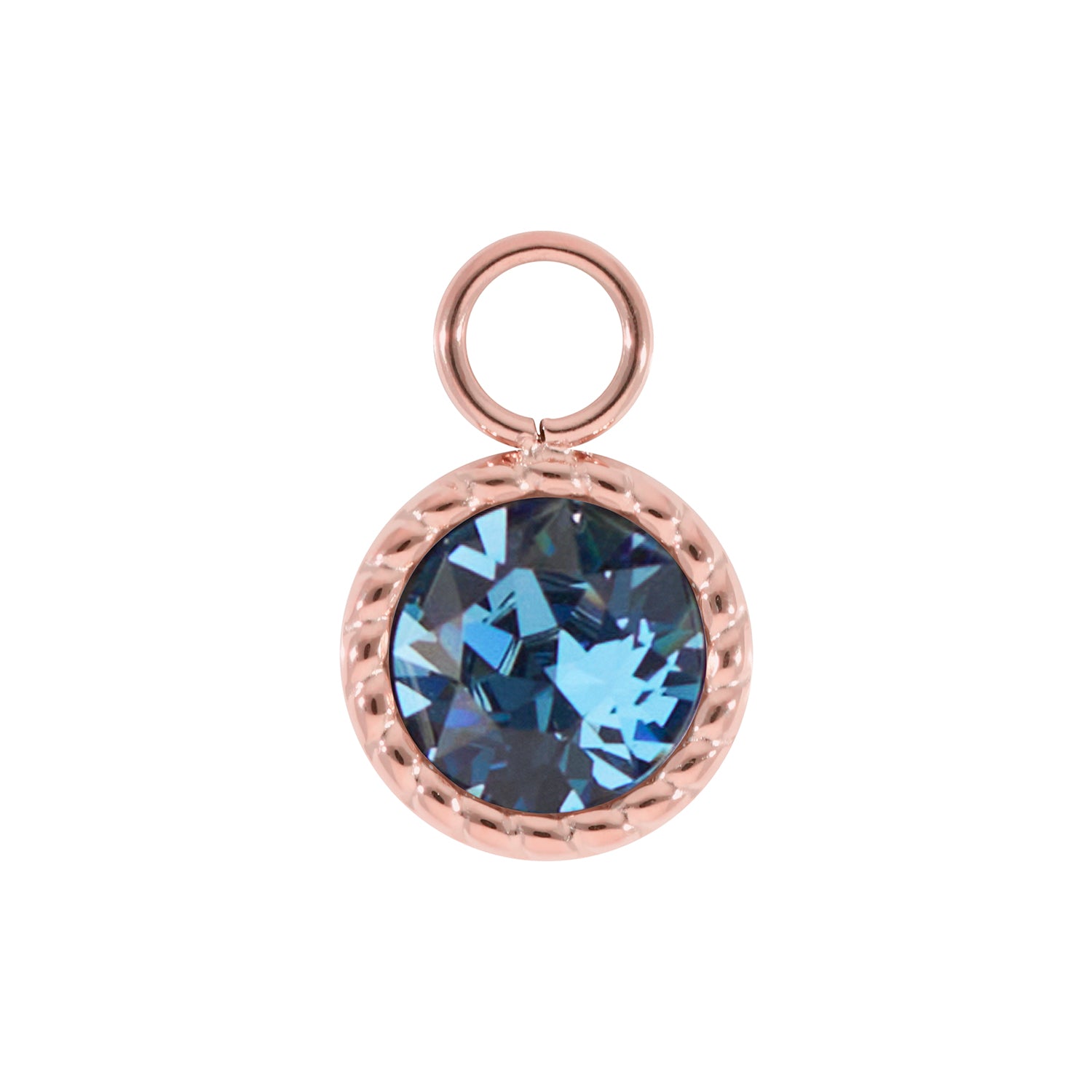Bocconi Charm 0.43" - Rose Gold Denim Blue