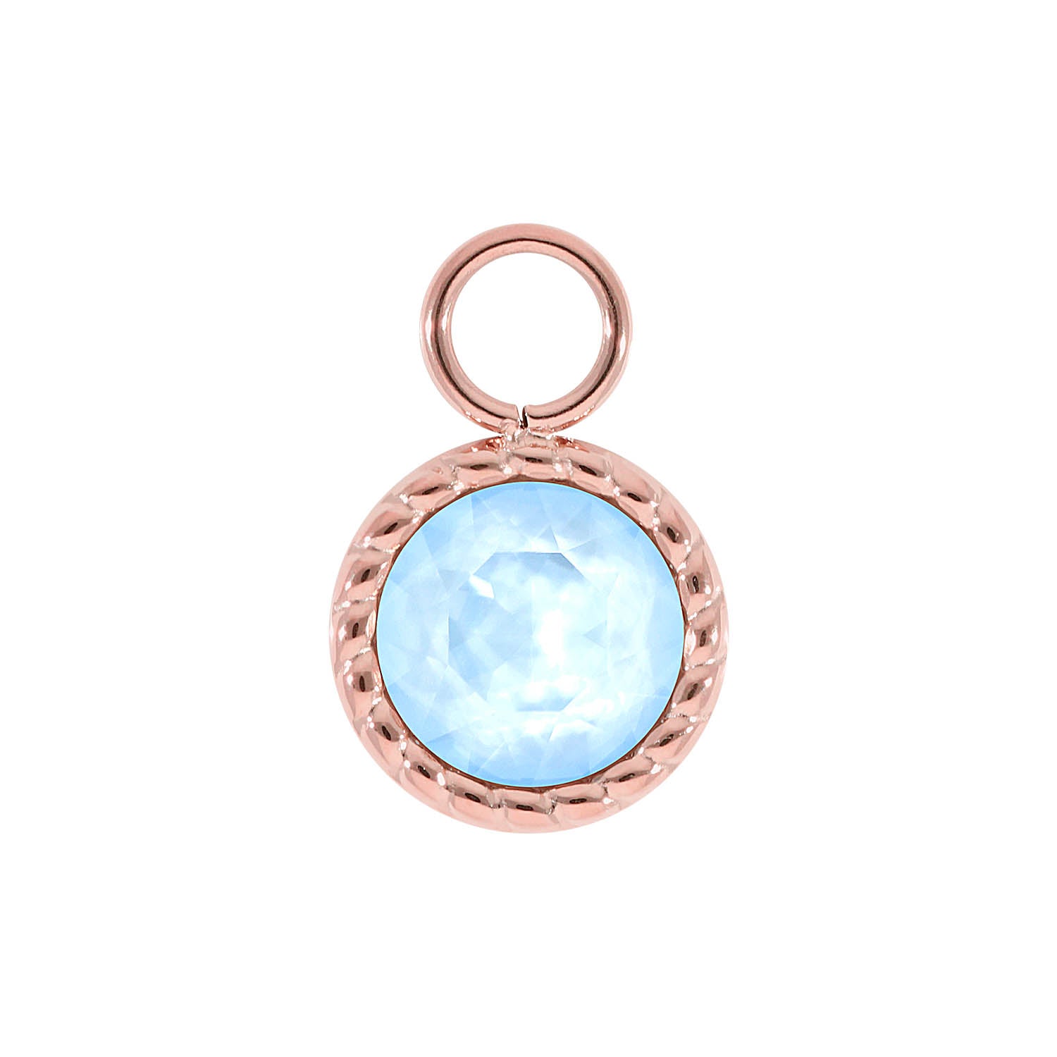 Bocconi Charm 0.43" - Rose Gold crystal sky ignite
