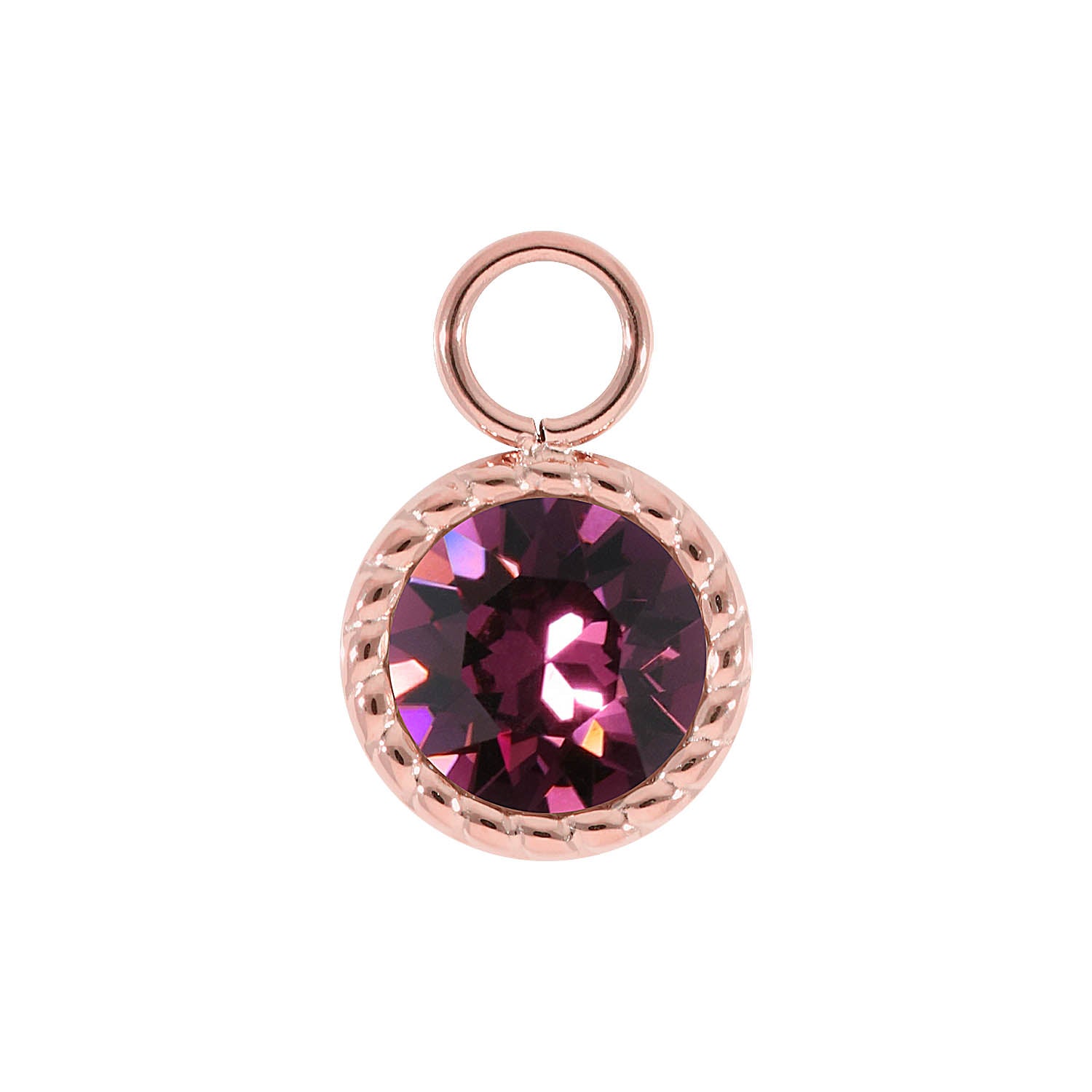Bocconi Charm 0.43" - Rose Gold amethyst