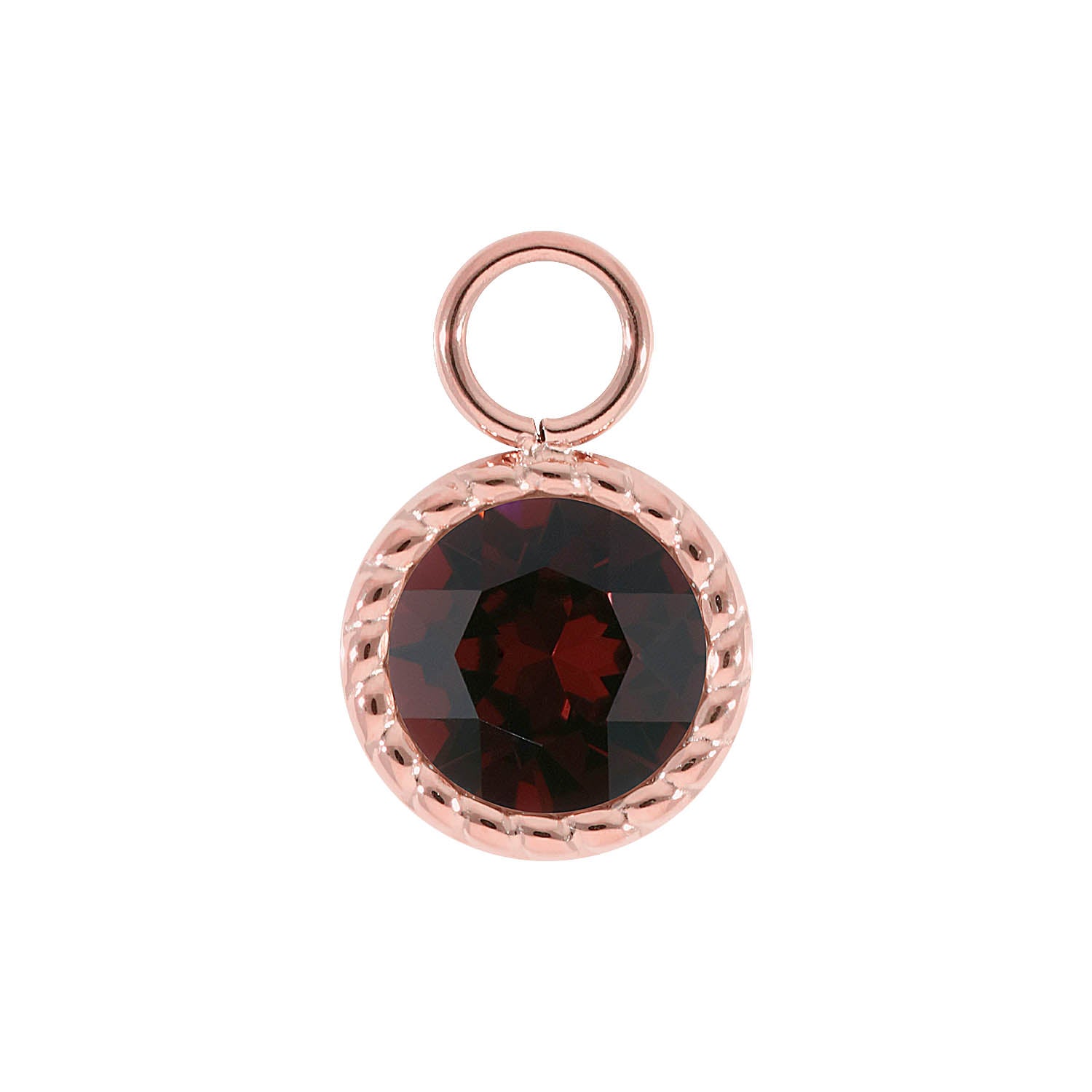 Bocconi Charm 0.43" - Rose Gold Burgundy