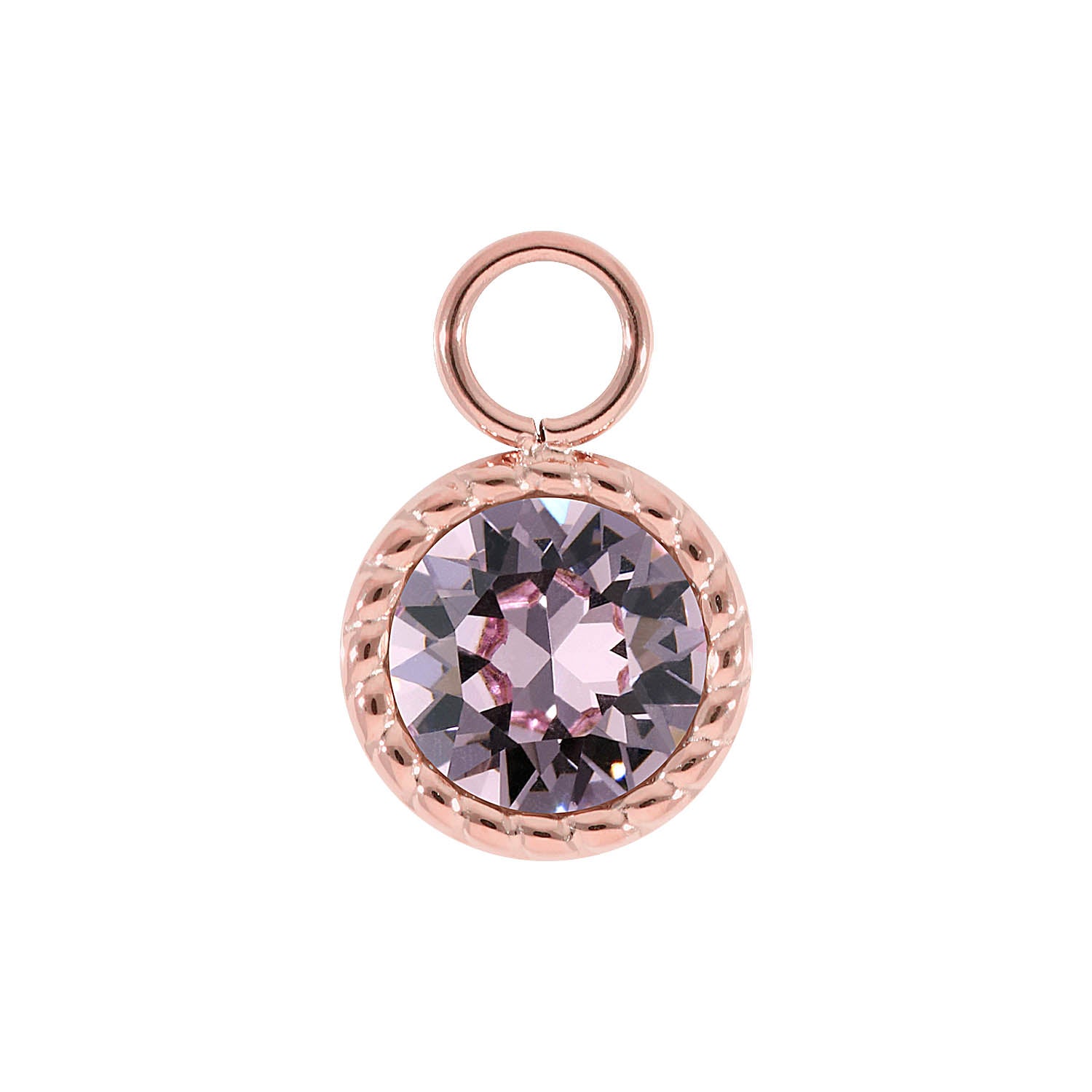 Bocconi Charm 0.43" - Rose Gold light amethyst